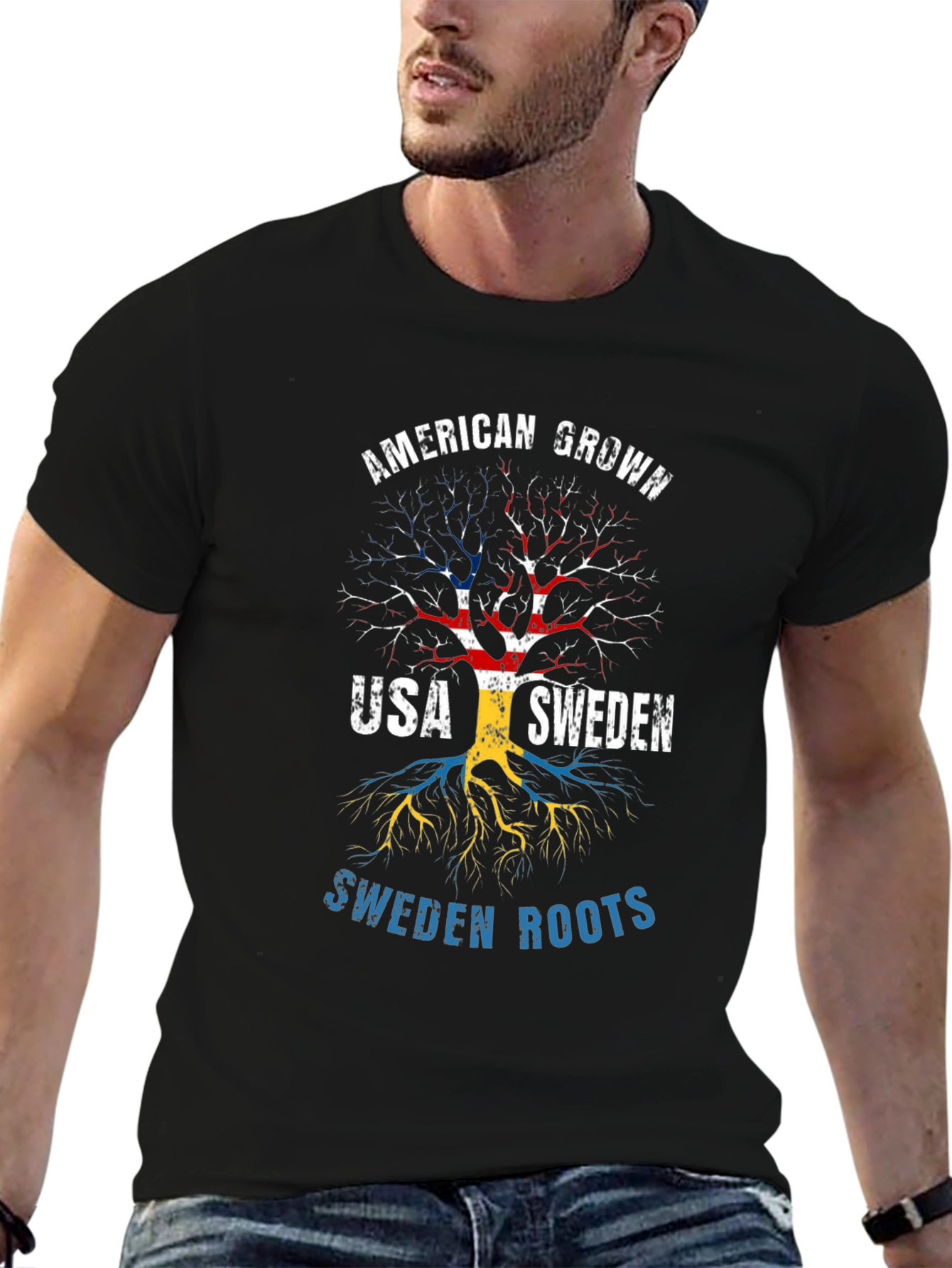 American Grown USA Sweden Roots T-Shirt