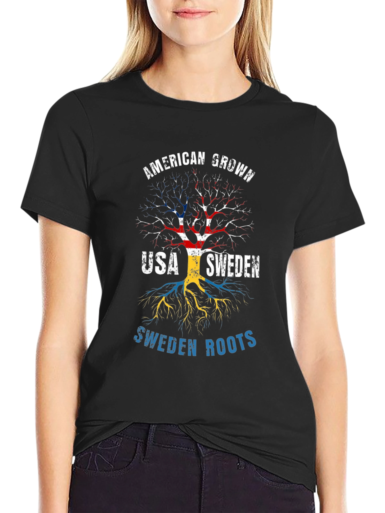 American Grown USA Sweden Roots T-Shirt
