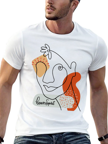 Brave Spirit Graphic Tee - Modern Abstract Design