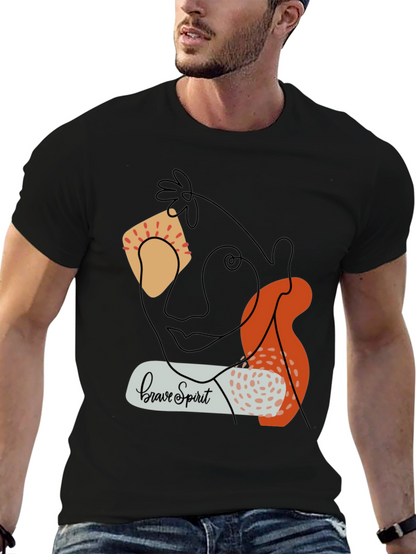 Brave Spirit Graphic Tee - Modern Abstract Design