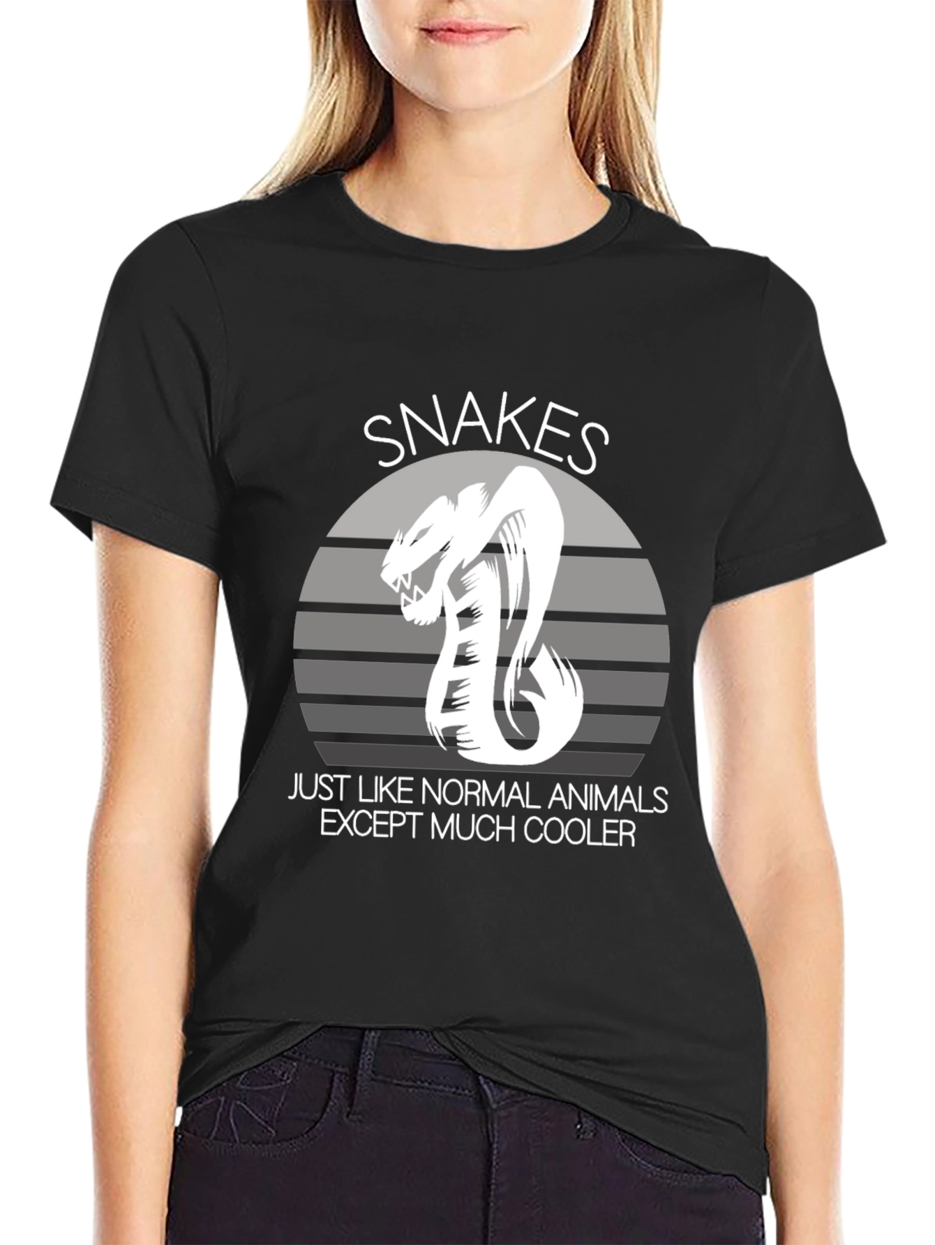 Snakes Cooler Animal Graphic Black T-Shirt