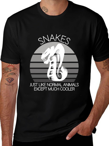 Snakes Cooler Animal Graphic Black T-Shirt