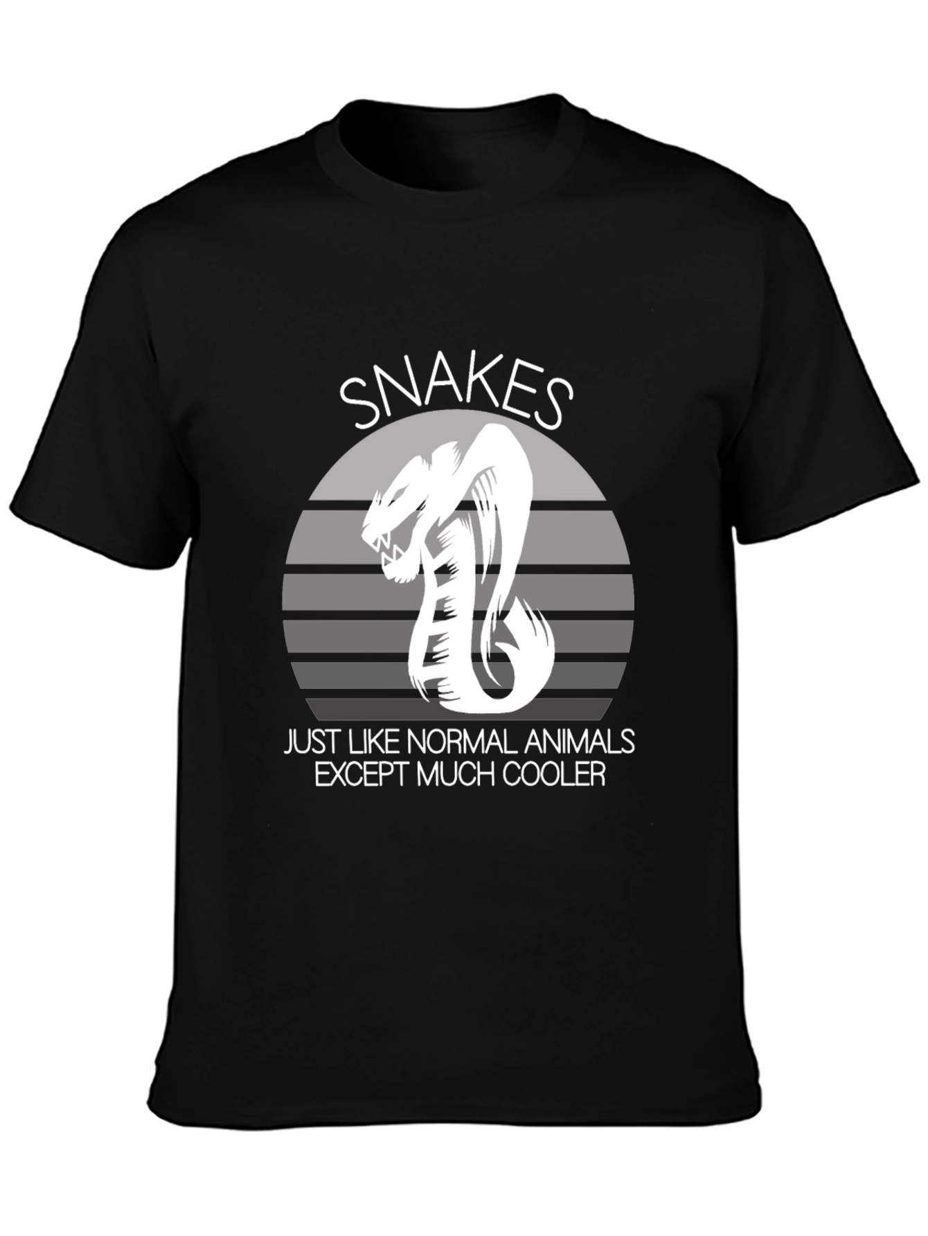 Snakes Cooler Animal Graphic Black T-Shirt