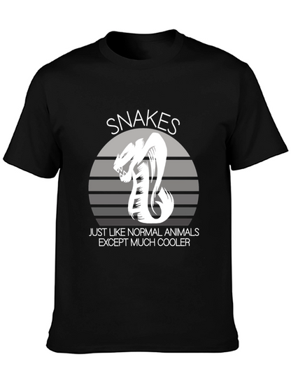 Snakes Cooler Animal Graphic Black T-Shirt