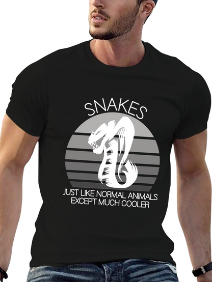 Snakes Cooler Animal Graphic Black T-Shirt