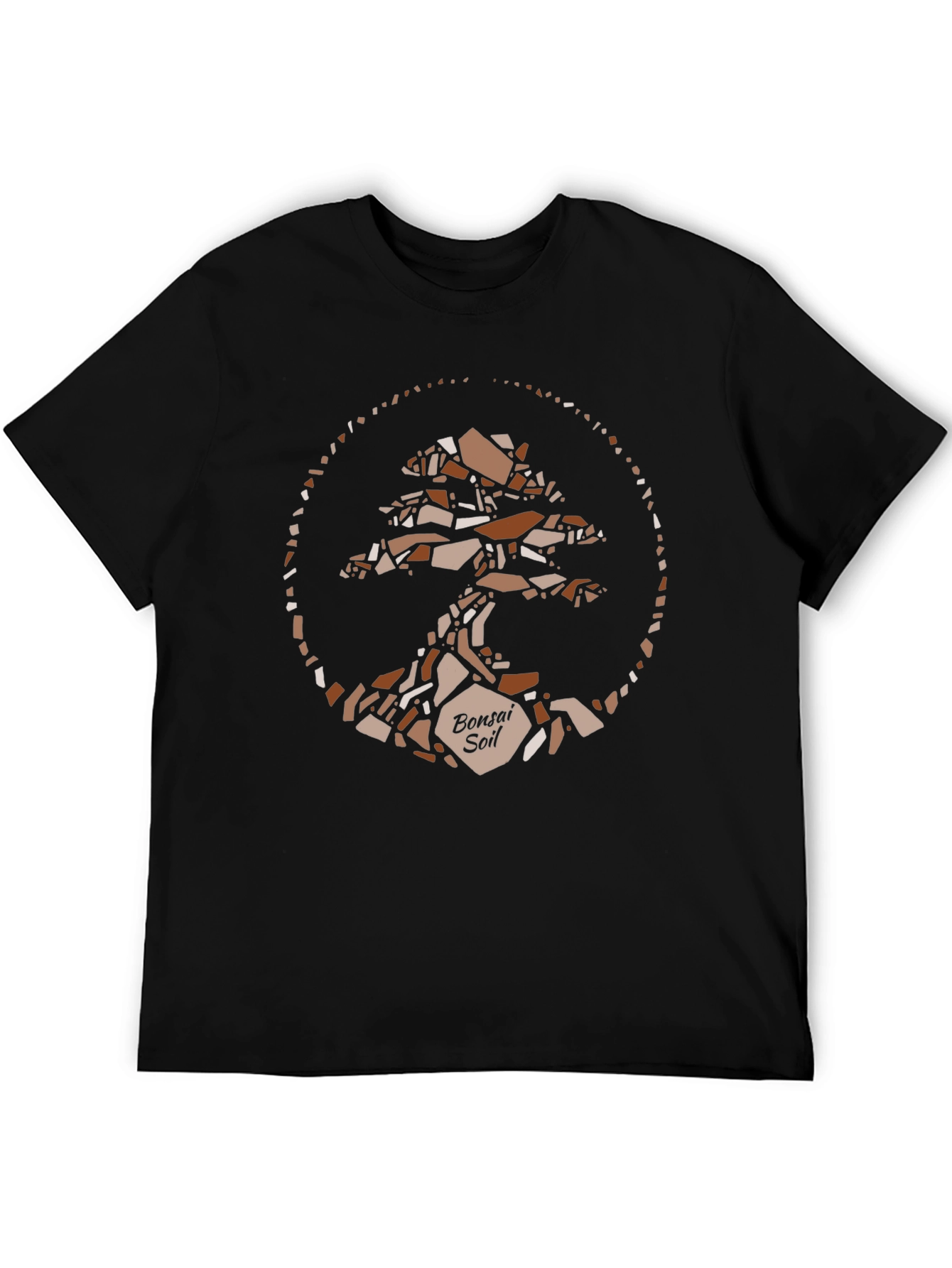 Bonsai Soil T-Shirt - Geometric Tree Design