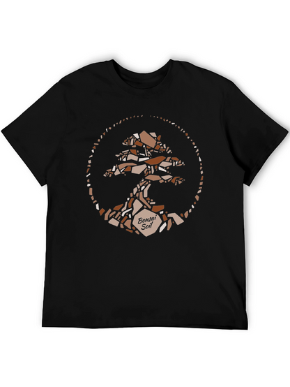 Bonsai Soil T-Shirt - Geometric Tree Design