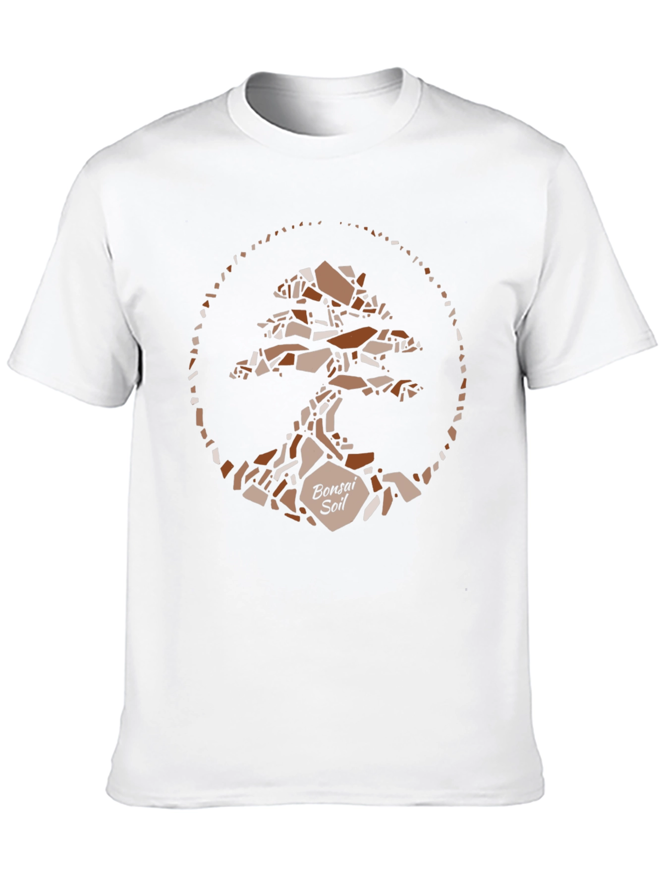 Bonsai Soil T-Shirt - Geometric Tree Design