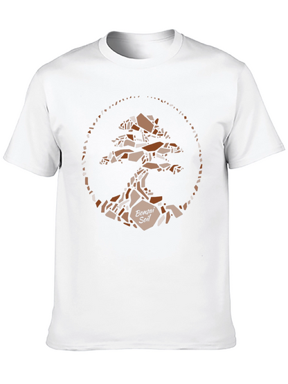 Bonsai Soil T-Shirt - Geometric Tree Design