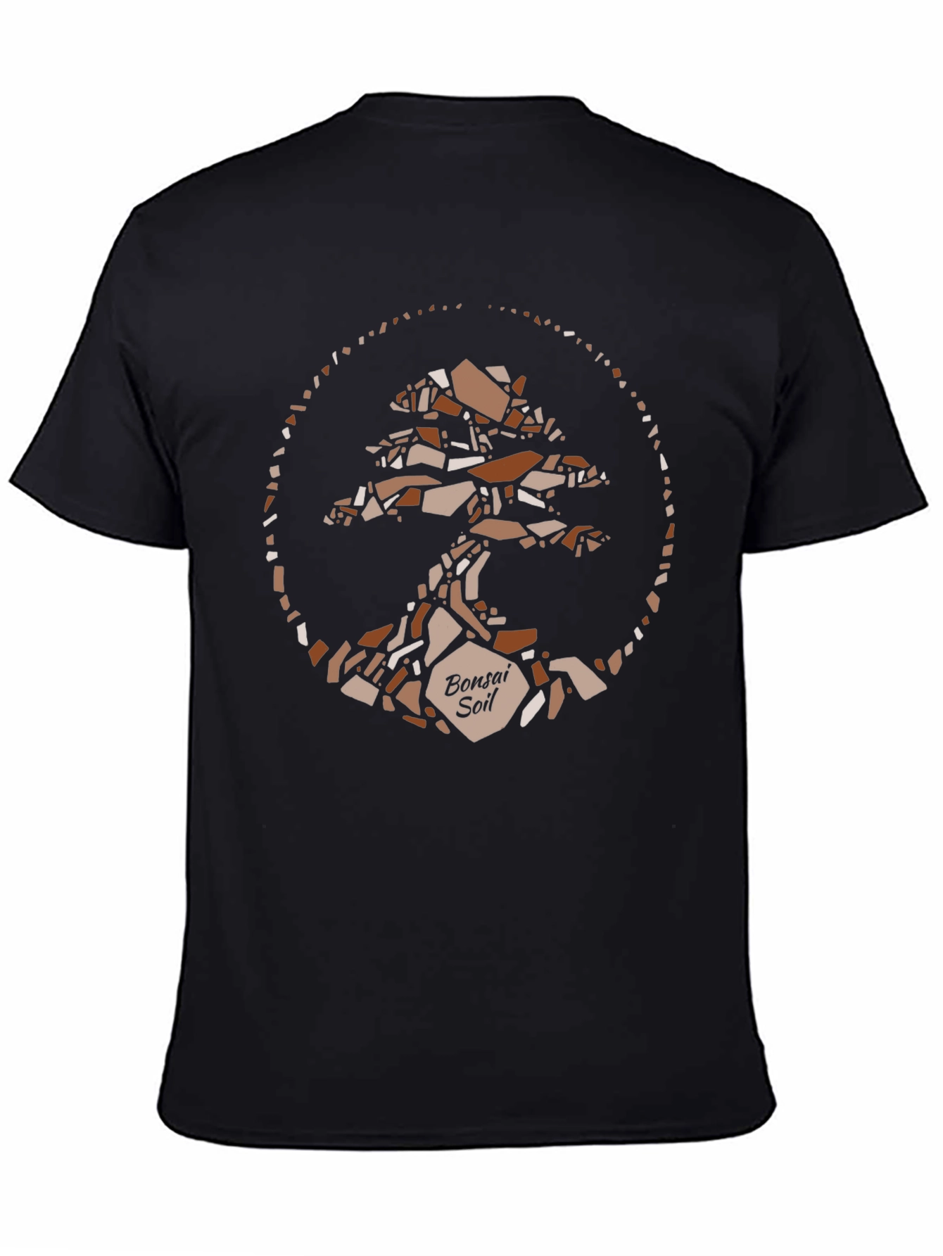 Bonsai Soil T-Shirt - Geometric Tree Design