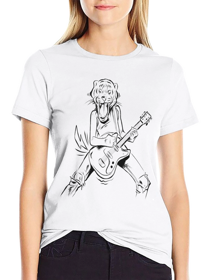 Black Graphic Tee - Anime Guitarist