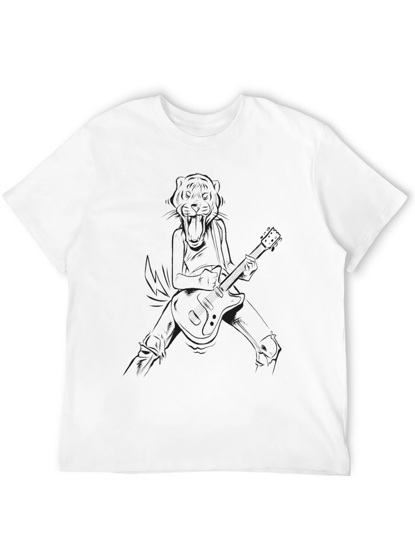 Black Graphic Tee - Anime Guitarist