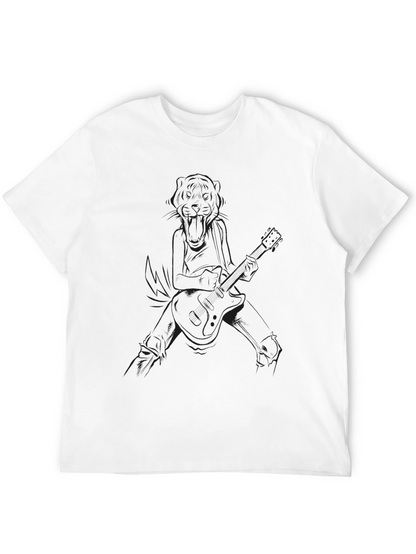 Black Graphic Tee - Anime Guitarist