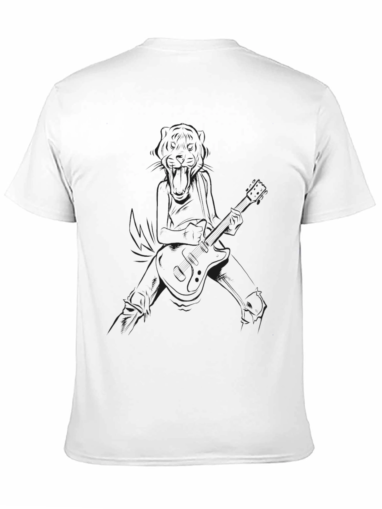 Black Graphic Tee - Anime Guitarist