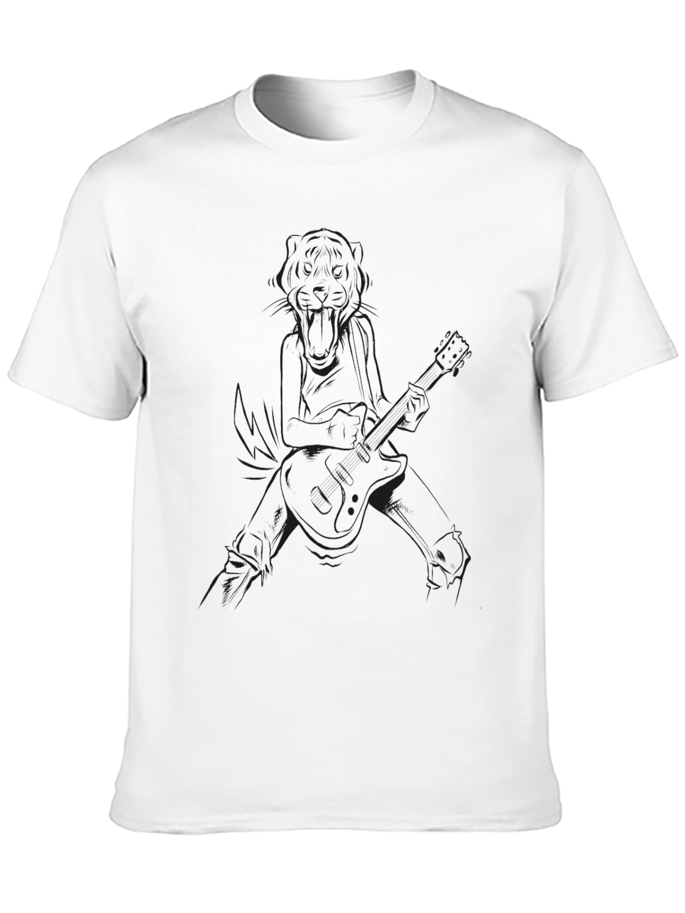 Black Graphic Tee - Anime Guitarist