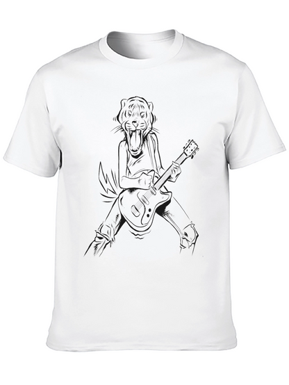 Black Graphic Tee - Anime Guitarist