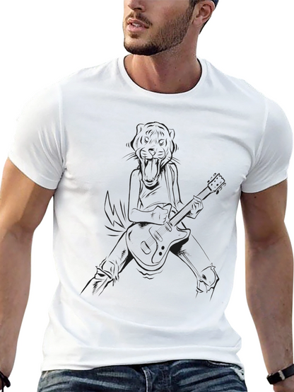 Black Graphic Tee - Anime Guitarist