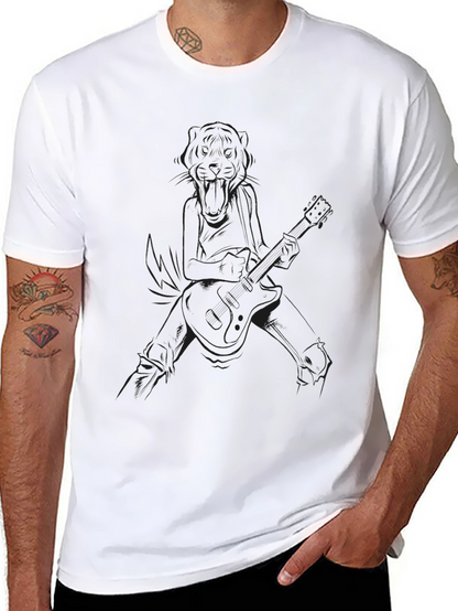Black Graphic Tee - Anime Guitarist