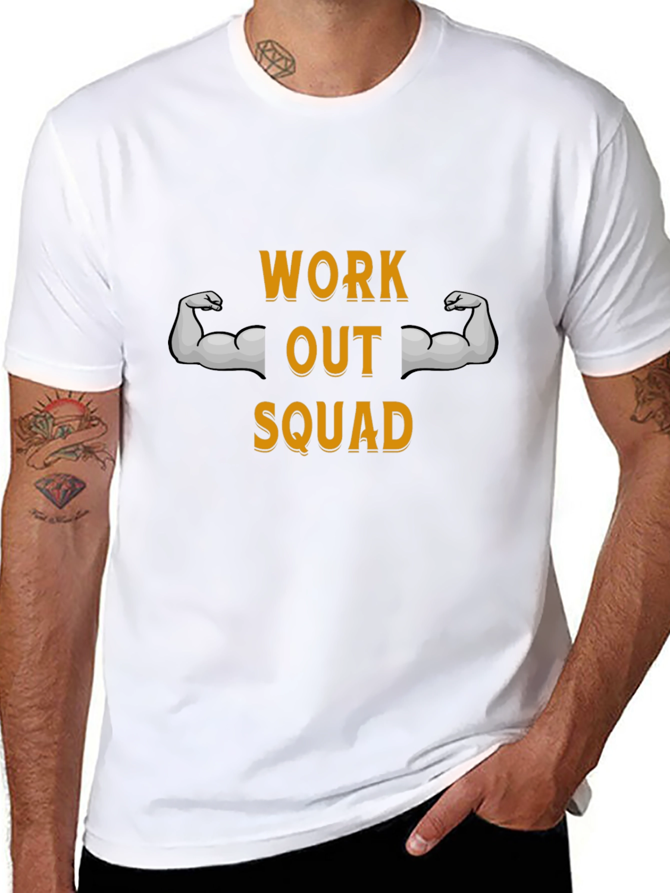 Work Out Squad Tee - Black Graphic T-Shirt