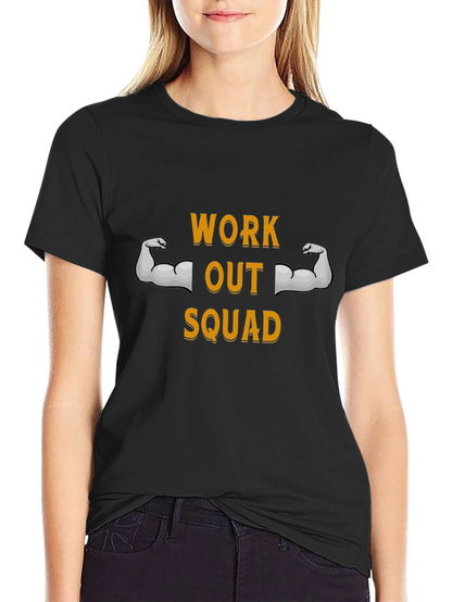 Work Out Squad Tee - Black Graphic T-Shirt