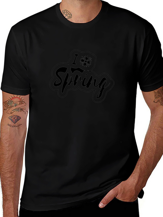 I Love Spring Black T-Shirt