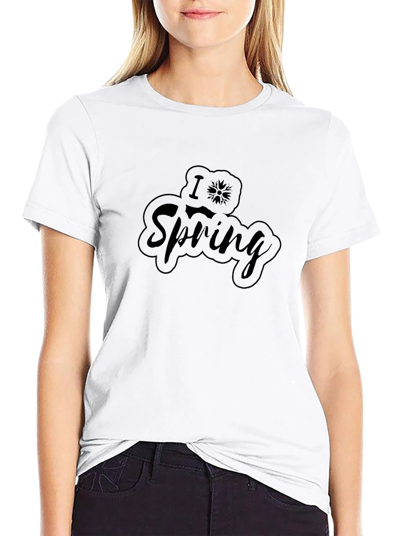 I Love Spring Black T-Shirt