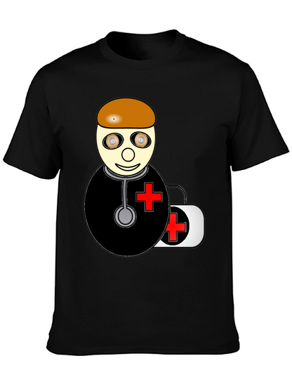 Cartoon Doctor Graphic T-Shirt