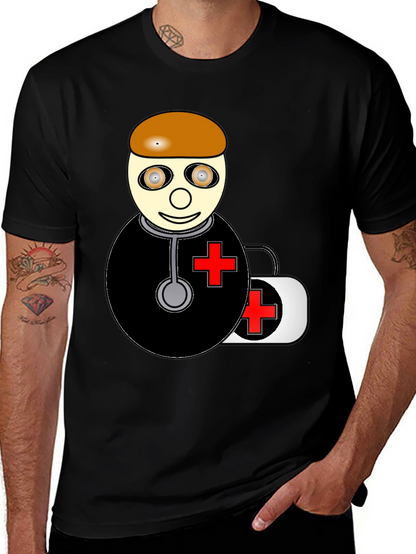 Cartoon Doctor Graphic T-Shirt