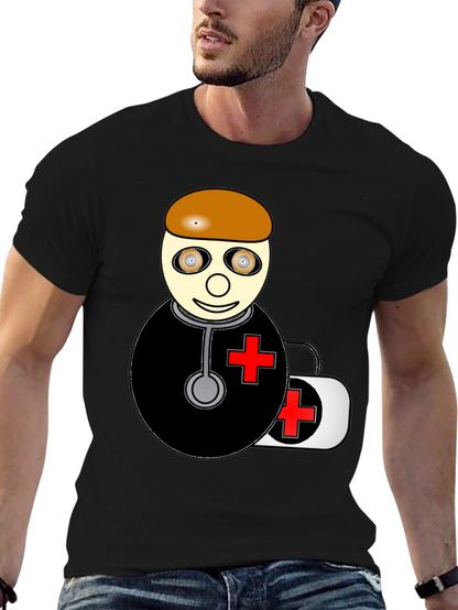 Cartoon Doctor Graphic T-Shirt