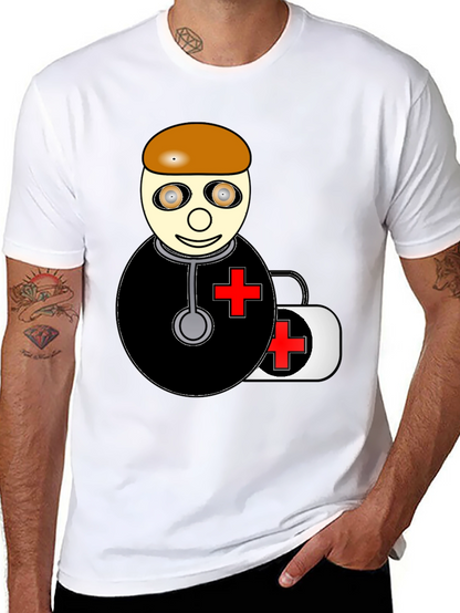 Cartoon Doctor Graphic T-Shirt