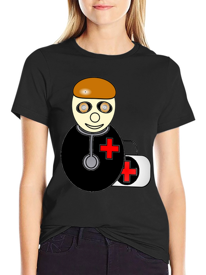 Cartoon Doctor Graphic T-Shirt
