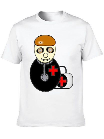Cartoon Doctor Graphic T-Shirt