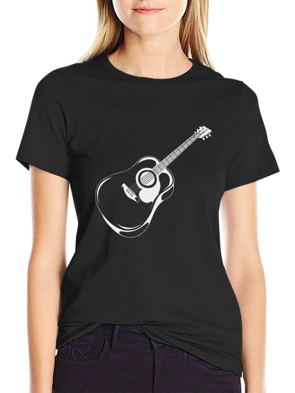Mens Black Guitar Graphic Tee