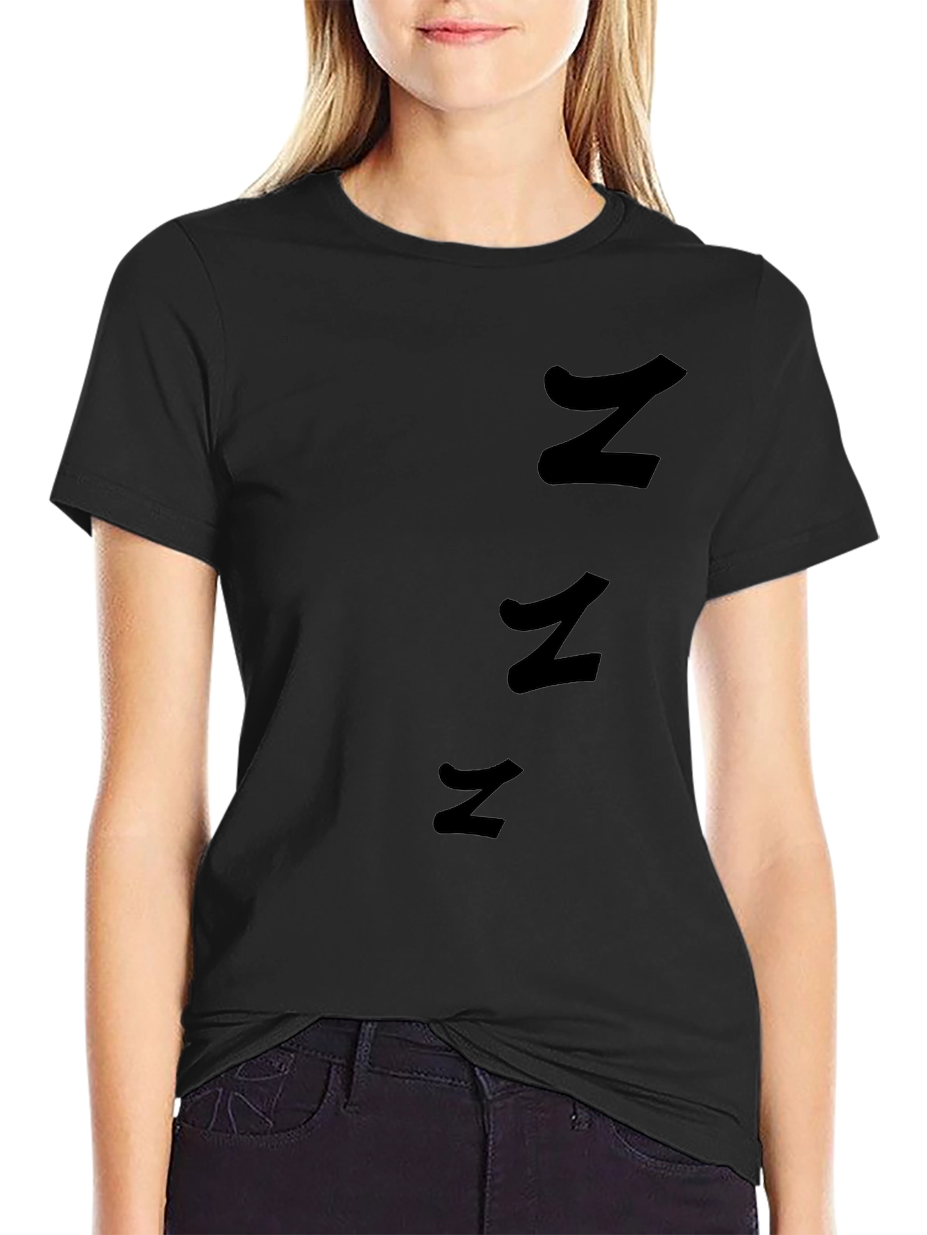 Mens Black T-Shirt with Abstract Z Design