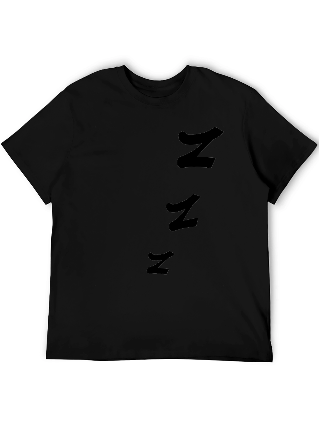 Mens Black T-Shirt with Abstract Z Design