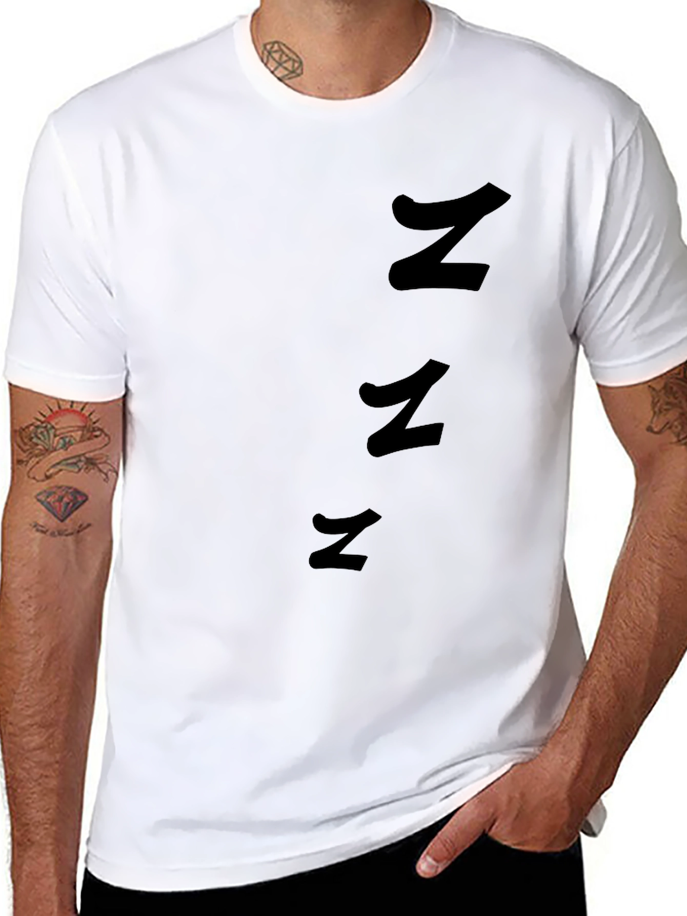 Mens Black T-Shirt with Abstract Z Design