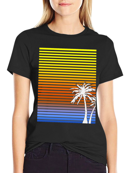 Sunset Palm Tree Graphic T-Shirt