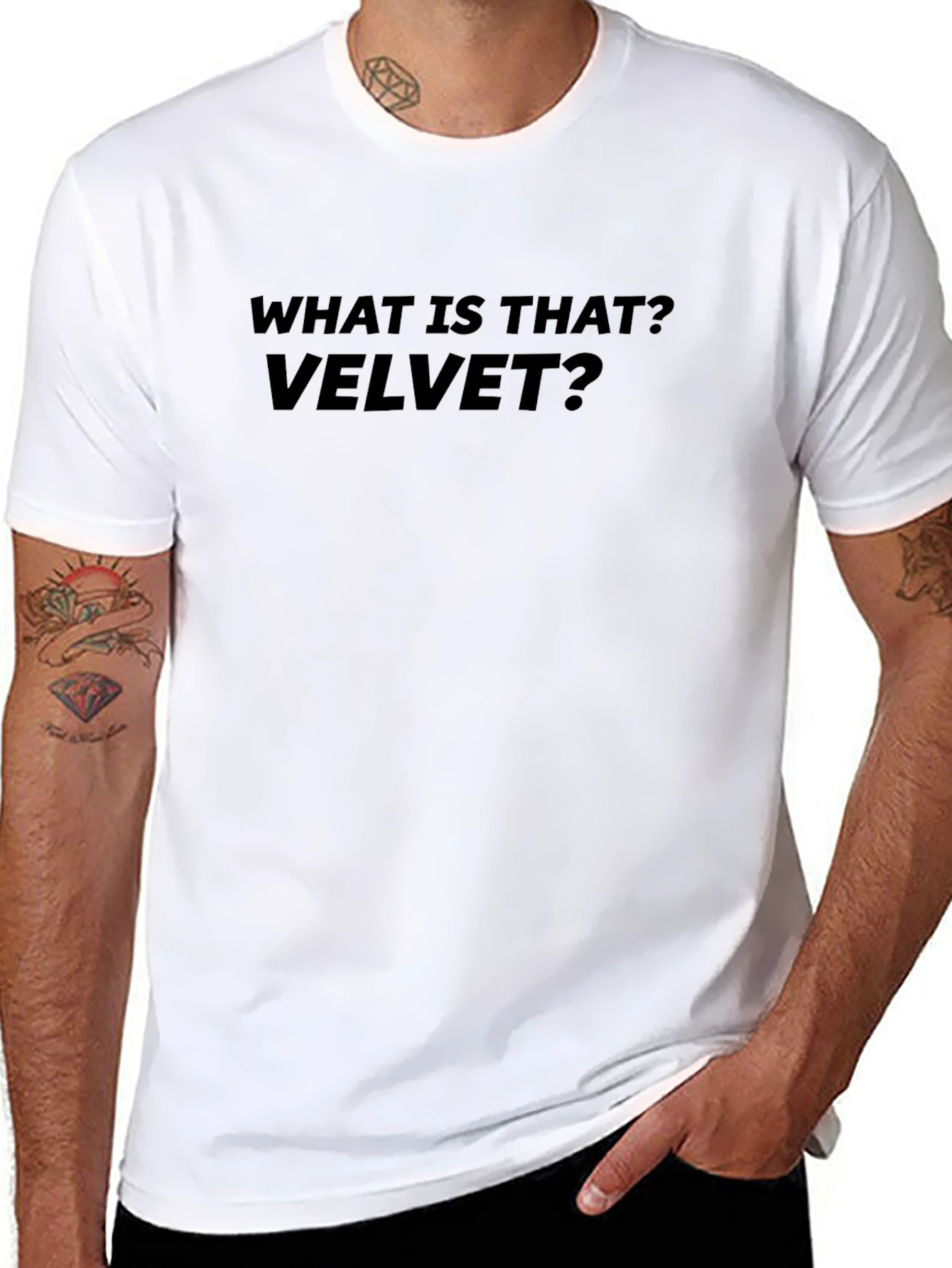 What is that? Velvet? Black T-Shirt