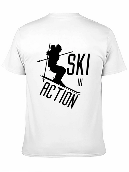 Ski In Action Black Graphic T-Shirt