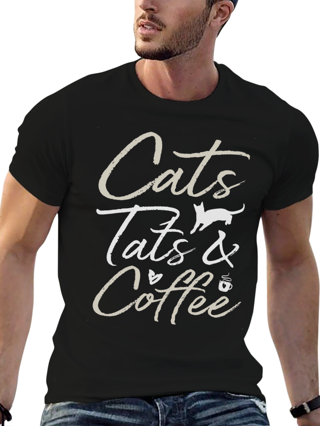 Cats Tats & Coffee Graphic Tee