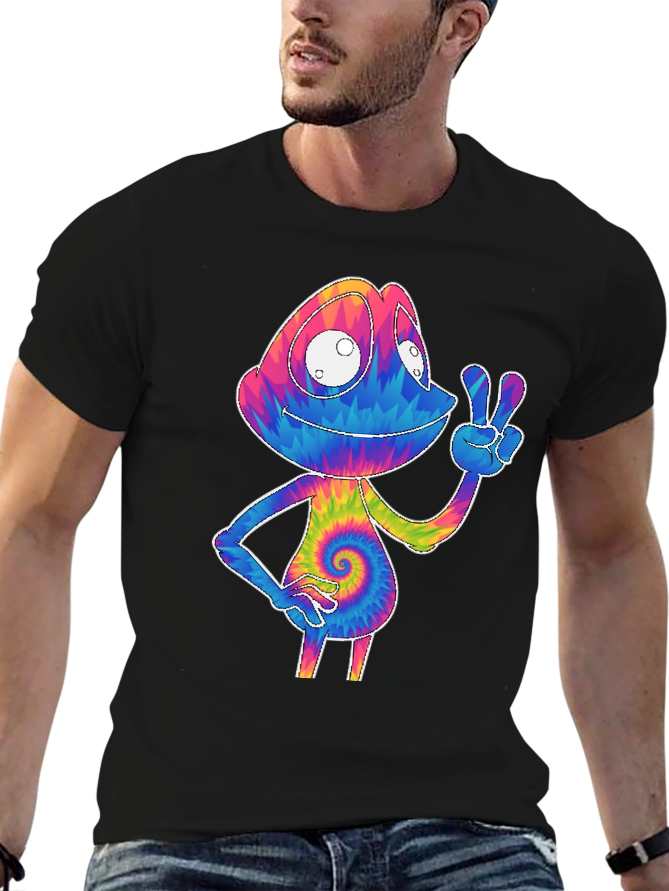 Tie-Dye Chameleon Graphic Tee