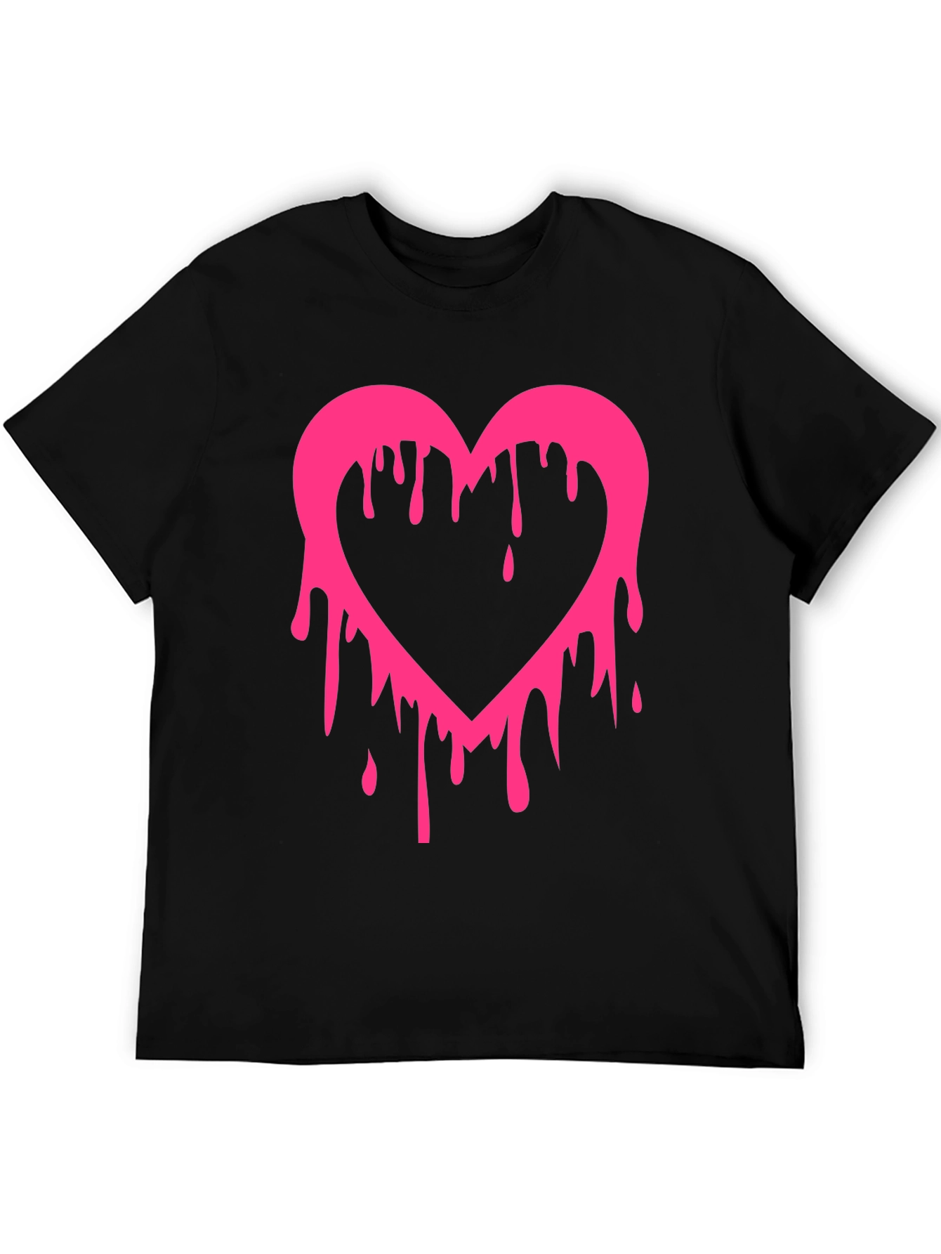 Dripping Heart Graphic Tee - Mens Black T-Shirt