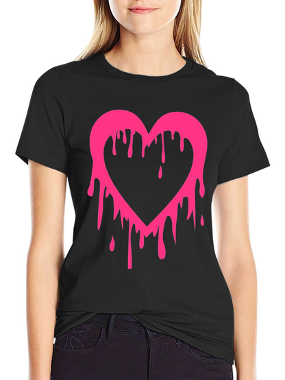 Dripping Heart Graphic Tee - Mens Black T-Shirt