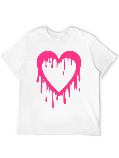 Dripping Heart Graphic Tee - Mens Black T-Shirt