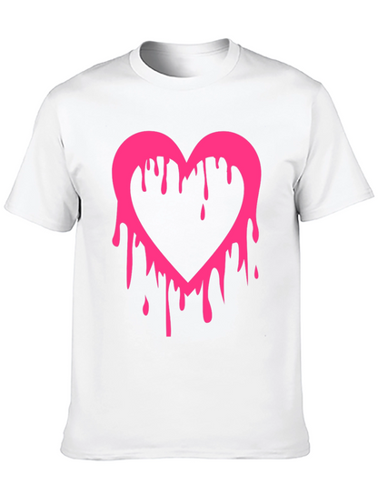 Dripping Heart Graphic Tee - Mens Black T-Shirt