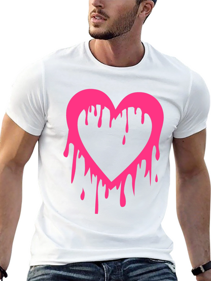 Dripping Heart Graphic Tee - Mens Black T-Shirt