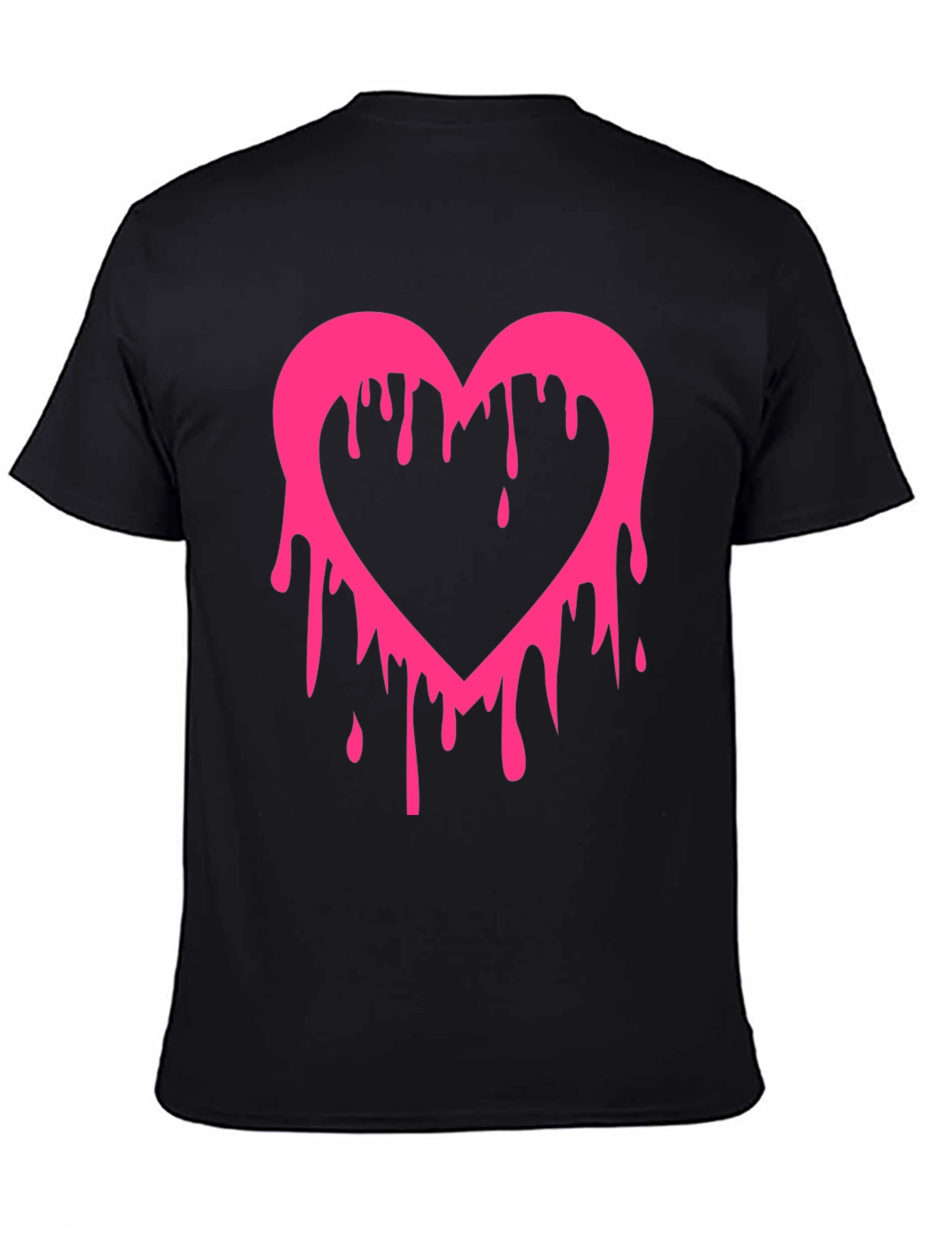 Dripping Heart Graphic Tee - Mens Black T-Shirt