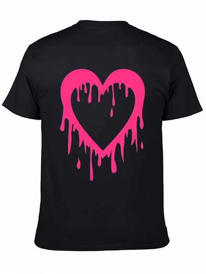 Dripping Heart Graphic Tee - Mens Black T-Shirt