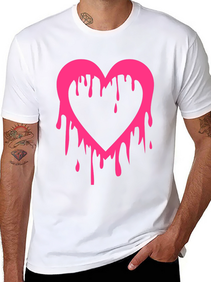 Dripping Heart Graphic Tee - Mens Black T-Shirt