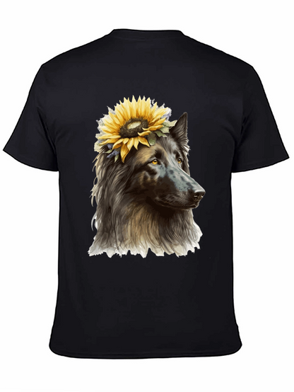 Dog with Sunflower Crown Graphic Tee